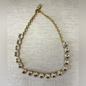 J Crew Round White Sapphire Costume Necklace